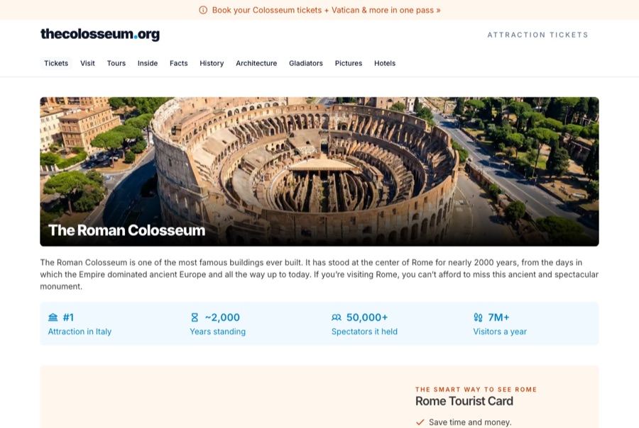 thecolosseum.org homepage